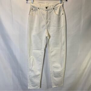 Vintage 80s Lizwear Jeans Womens Size 4 White High Rise Tapered Leg Mom Jeans